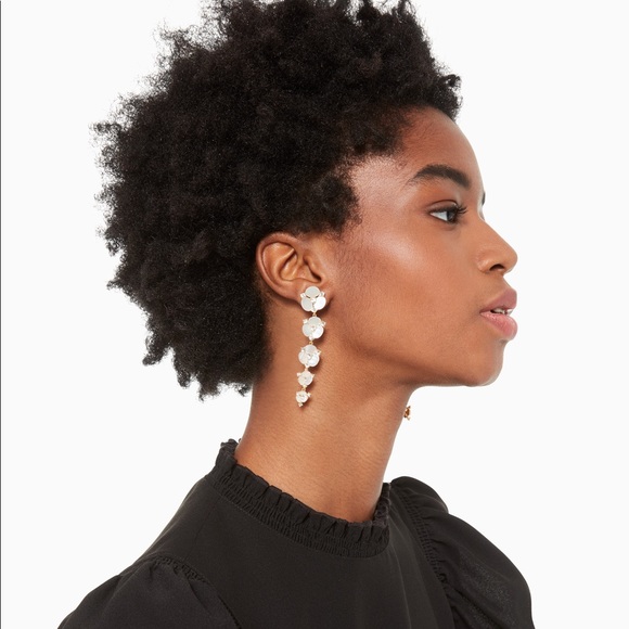 disco pansy drop earrings